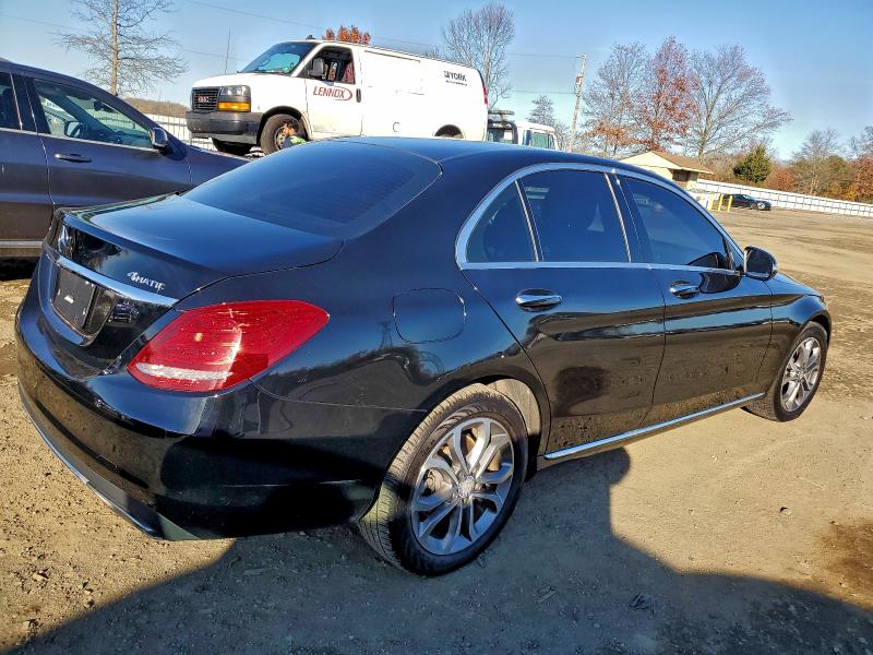 55SWF4KB0HU193339 - 2017 MERCEDES-BENZ C 300 4MATIC BLACK photo 3