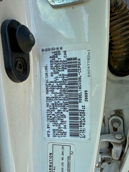 4T1BE32K52U027812 - 2002 TOYOTA CAMRY LE 白色 照片 10