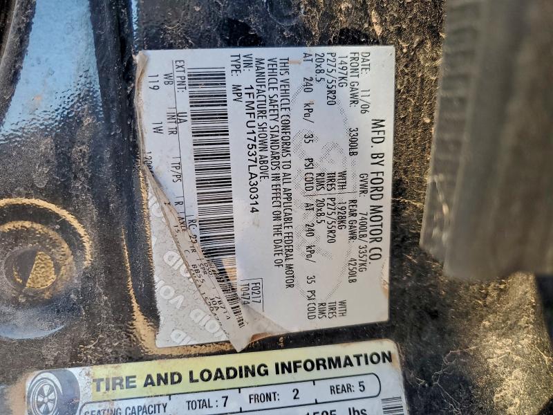 1FMFU17537LA30314 - 2007 FORD EXPEDITION EDDIE BAUER BLACK photo 13