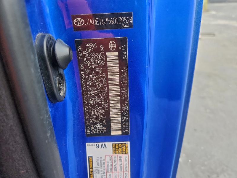 JTKDE167560139524 - 2006 TOYOTA SCION TC BLUE photo 12