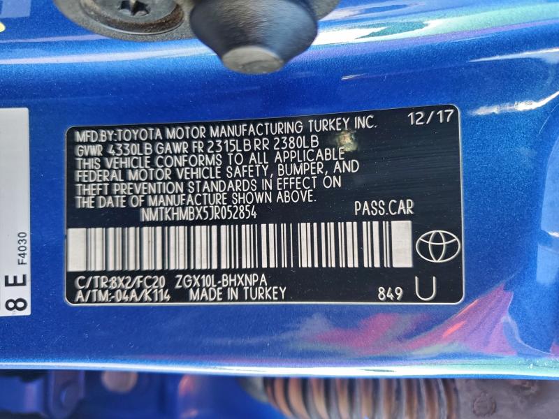 NMTKHMBX5JR052854 - 2018 TOYOTA C-HR XLE Көк фото 13