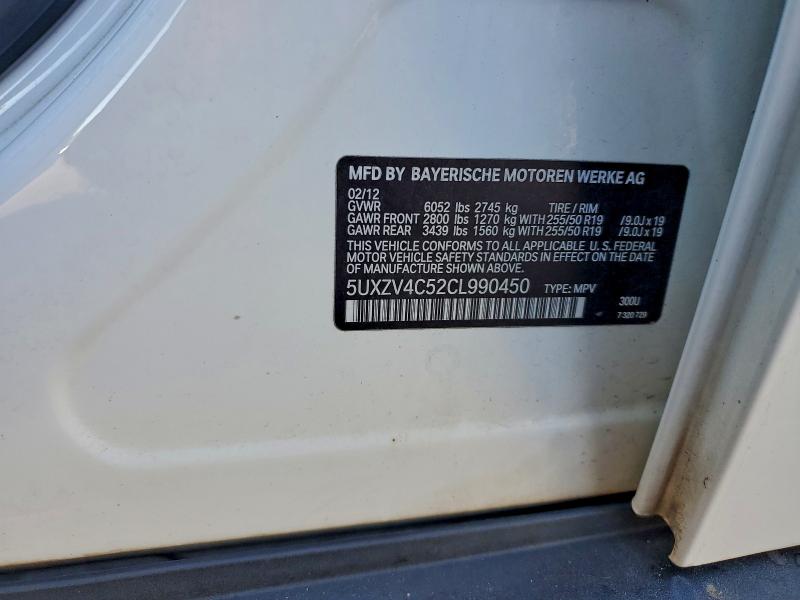 5UXZV4C52CL990450 - 2012 BMW X5 XDRIVE35I أبيض صورة 13
