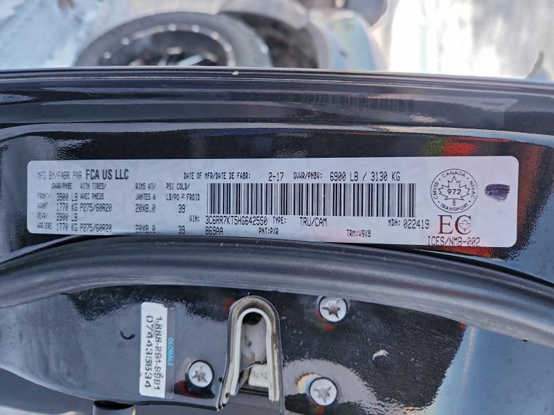 3C6RR7KT5HG642550 - 2017 RAM 1500 ST BLACK photo 12