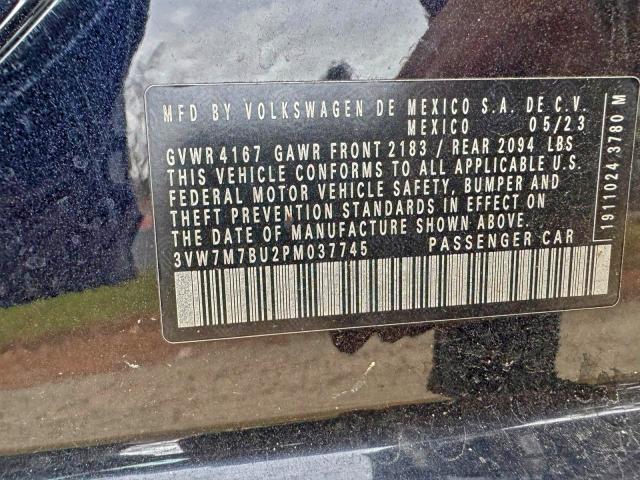 3VW7M7BU2PM037745 - 2023 VOLKSWAGEN JETTA SE შავი ფოტო 10