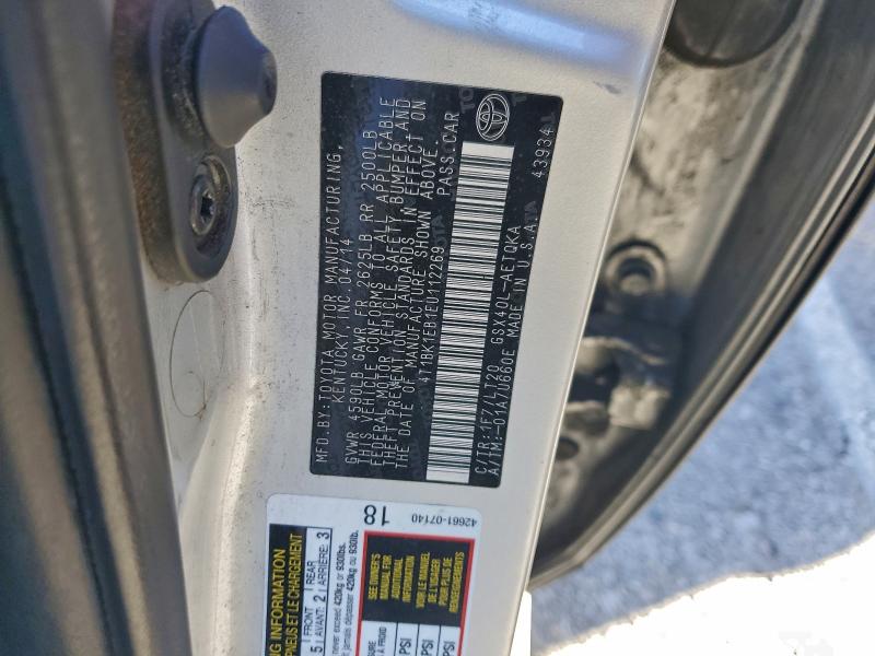 4T1BK1EB1EU112269 - 2014 TOYOTA AVALON BASE Сріблястий фото 13