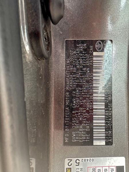 2T1BR32E18C917765 - 2008 TOYOTA COROLLA CE GRAY photo 10