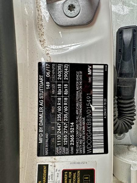 WDC0G4KB8JV015491 - 2018 MERCEDES-BENZ GLC 300 4MATIC WHITE photo 10