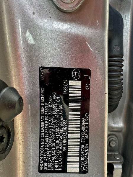 NMTKHMBX2JR029953 - 2018 TOYOTA C-HR XLE Argent photo 10