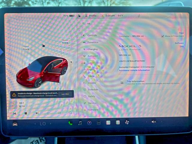 5YJ3E1EA4JF007090 - 2018 TESLA MODEL 3 Czerwony zdjęcie 8