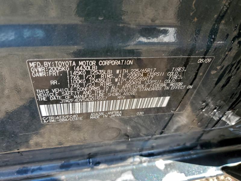 JTMZF4DV5AD015557 - 2010 TOYOTA RAV4 Yeşil fotoğraf 13