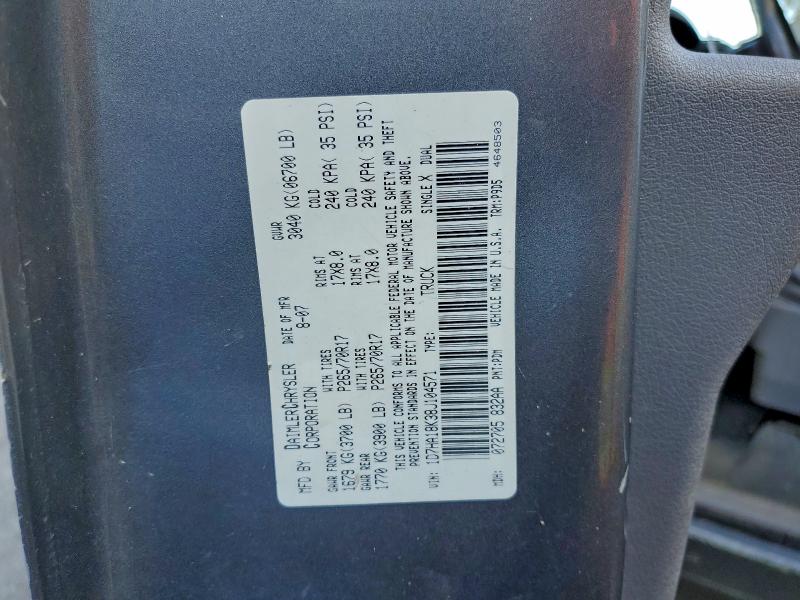 1D7HA18K38J104571 - 2008 DODGE RAM 1500 ST SILVER photo 12