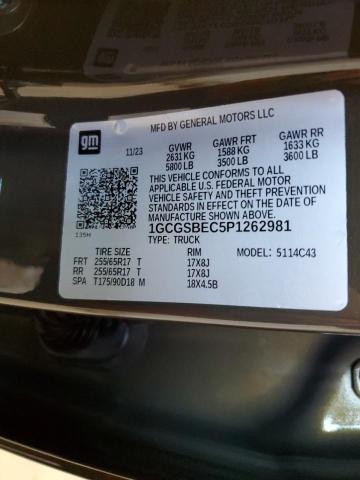 1GCGSBEC5P1262981 - 2023 CHEVROLET COLORADO GREEN photo 12