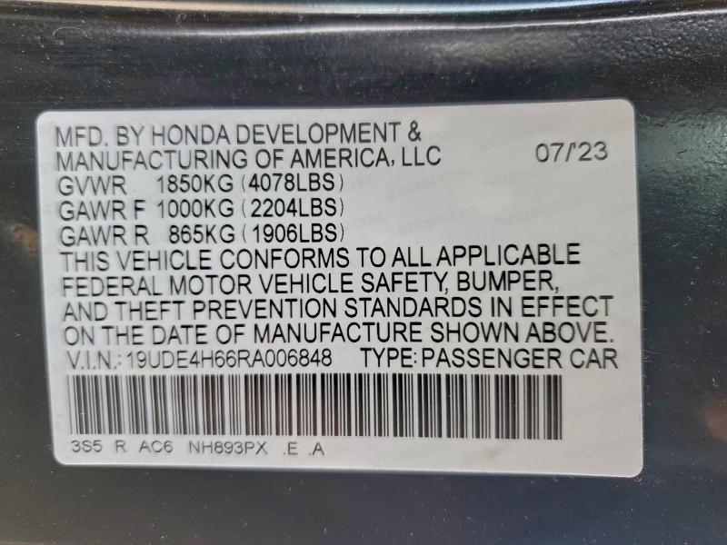 19UDE4H66RA006848 - 2024 ACURA INTEGRA A-SPEC TECH BLACK photo 12