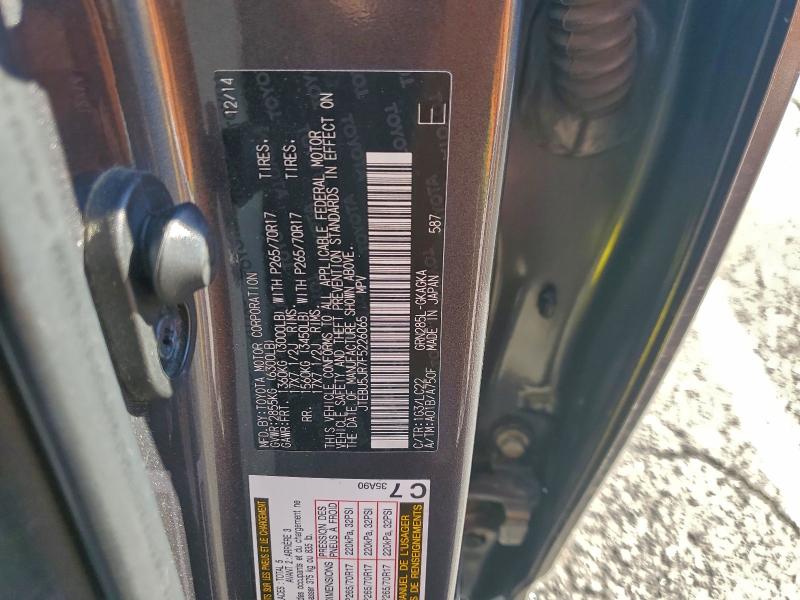 JTEBU5JR7F5226065 - 2015 TOYOTA 4RUNNER SR5/SR5 PREMIUM GRAY photo 13