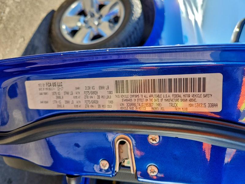 3C6RR6LT4JG195367 - 2018 RAM 1500 SLT Azul foto 12