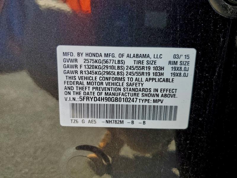 5FRYD4H90GB010247 - 2016 ACURA MDX ADVANCE CHARCOAL photo 13