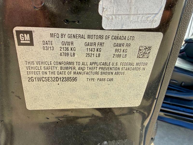 2G1WC5E32D1238596 - 2013 CHEVROLET IMPALA LTZ BLACK photo 10