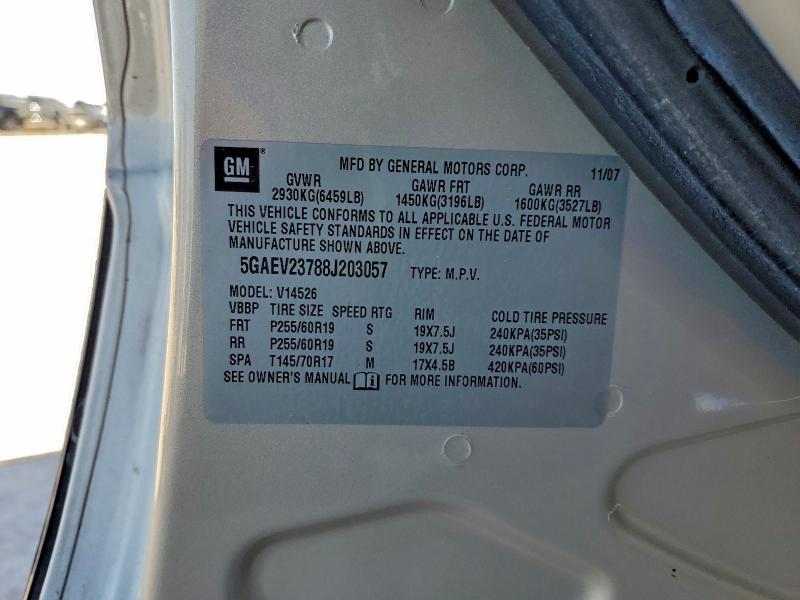 5GAEV23788J203057 - 2008 BUICK ENCLAVE CXL GOLD photo 14