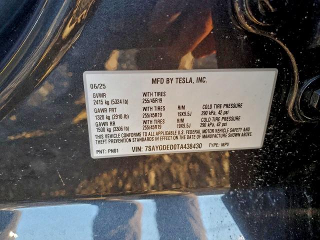 7SAYGDED0TA438430 - 2026 TESLA MODEL Y Графитовый фото 13