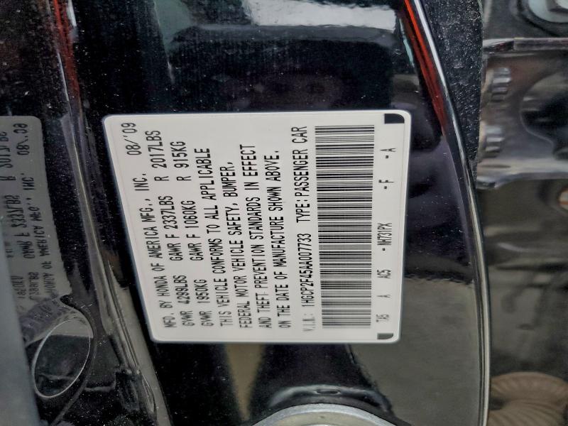 1HGCP2F45AA007733 - 2010 HONDA ACCORD LXP Սև լուսանկար 13