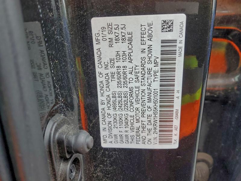 2HKRW1H55KH501001 - 2019 HONDA CR-V EX أخضر صورة 12